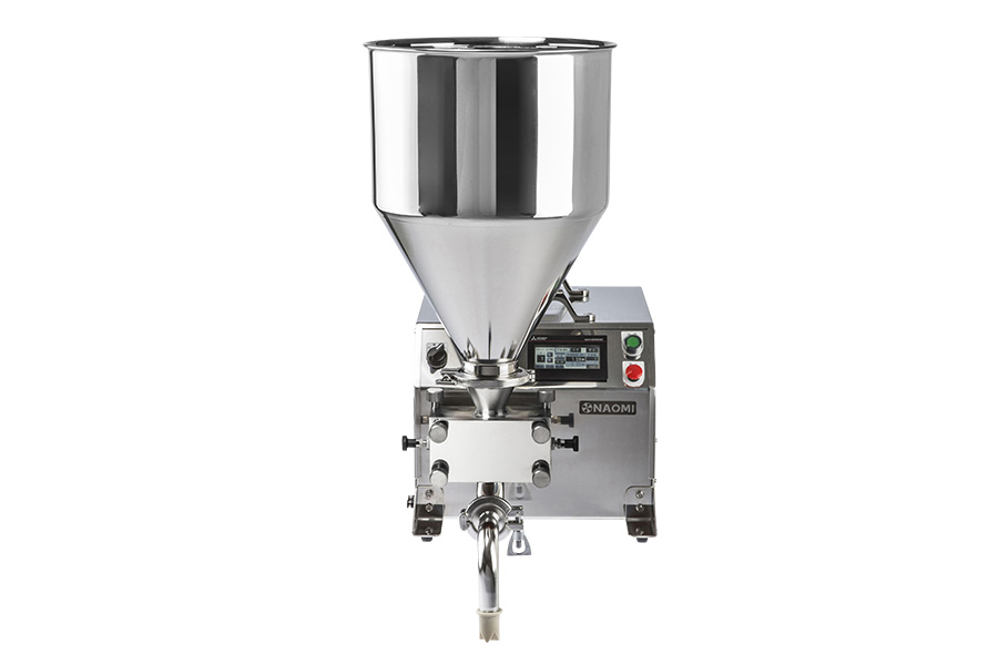 ロータリー充填機 シンプルタイプ（RX02EC+RU02）はアイスクリームやジェラートをカップに定量で詰めることができる機械です。